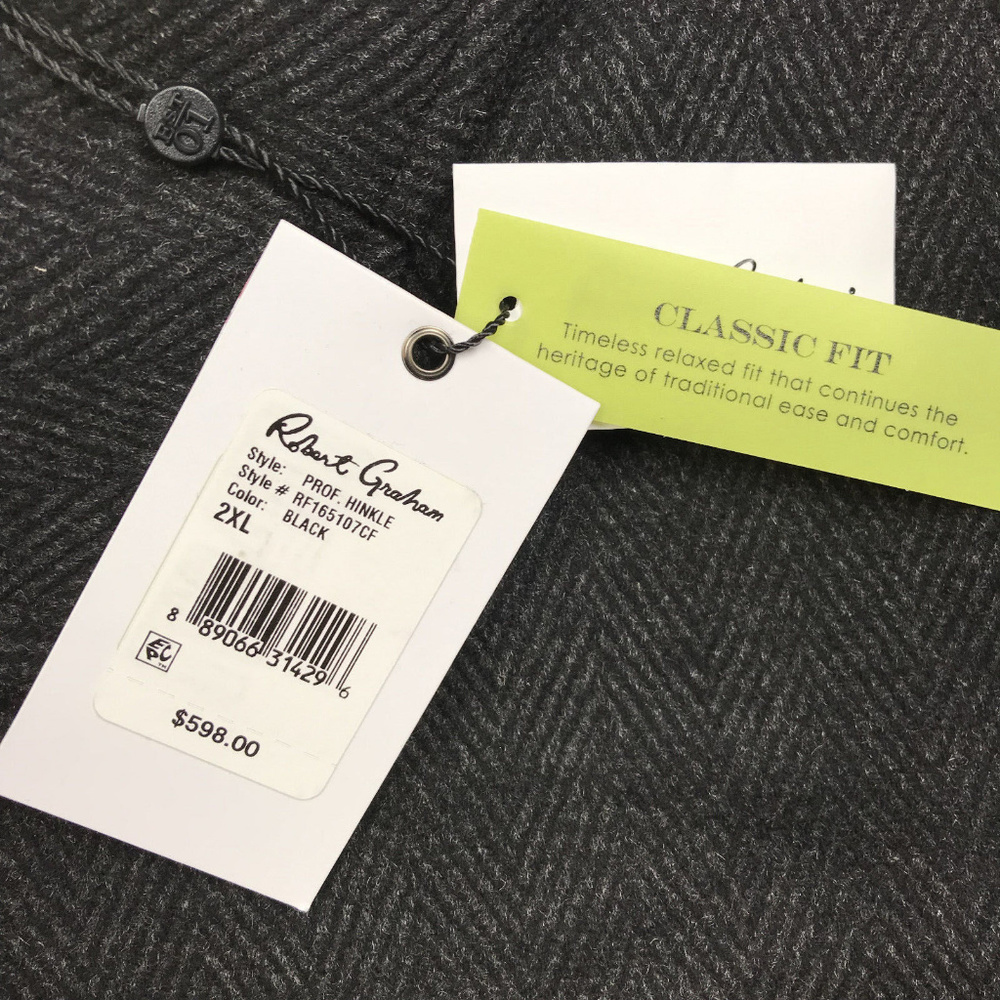 NEW Robert Graham Men's coat herringbone wool - Picture 8 of 8